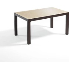 Novussi Wood Masa 90X150 Çizgili Regnum Camlı Masa