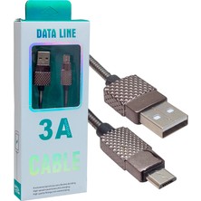 3 Amper Metal Yaylı Mıcro USB Data ve Şarj Kablosu 1 Metre (5232)