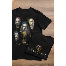 Oversize Dream Theater Sırt Baskılı Tişört, Unisex Rock Band Temalı Bisiklet Yaka T-Shirt