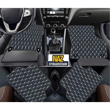 Nissan X-Trail T30 2000-2007 Uyumlu Beyaz Dikişli Siyah Deri Paspas
