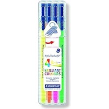 Staedtler 362 Sb4 Triplus Textsurfer Üçgen Highlighter Karışık Renk 4'lü Set Karışık Renk