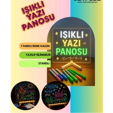 Neon Işıklı 7 Renk Işık Boyama Kalemli LED Resim Panosu Boyama Tahtası Kalemleri 20 x 20