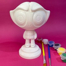 Powerpuff Girls – 3’lü Boyama Seti (Blossom, Bubbles, Buttercup) 10 cm | 6 Renk Akrilik Boya 2 Fırça