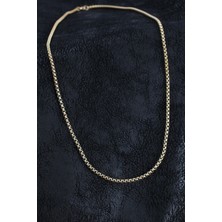 316L Çelik Örme Zincir Model Gold Renk Erkek Kolye