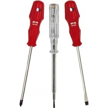 3'lü Tornavida Seti: Düz, Yıldız ve Kontrol Kalemi ile Çok Yönlü Kullanım