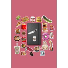 Food Yemek Temalı Sticker Paketi /bullet Journal Defter Çıkartma Ajanda Laptop Etiket