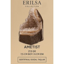 Sertifikalı Ametist Taşı Kütlesi 213 gr Kristal Dekoratif Taş Stresi Azalt Huzur Ver