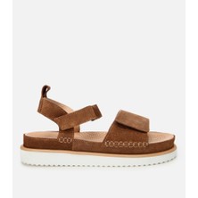 Hotiç 01SAH303630A430 KADIN Süet Deri Taba Ayarlanabilir Düz Sandalet