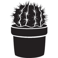 Saksı Çiçeği Kaktüs Oto Motor Laptop Duvar Folyo Sticker (Tip 6) 30X45 cm