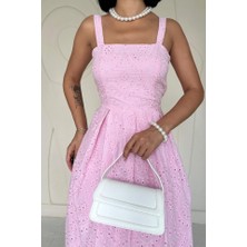 Rose's Boutiqe All About Women Pembe Askılı Aparatlı Brode Elbise
