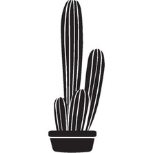 Saksı Çiçeği Kaktüs Oto Motor Laptop Duvar Folyo Sticker (Tip 2) 20X54 cm