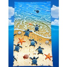 Erkek Çocuk Denizaltı Surfer  Desenli Panço Havlu / Kapüşonlu
