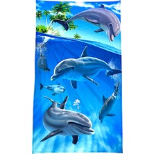 Erkek Çocuk Denizaltı Surfer  Desenli Panço Havlu / Kapüşonlu