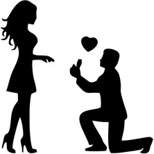 Evlilik Teklifi Sticker Oto Motor Laptop Duvar Folyo Sticker 20X20 cm