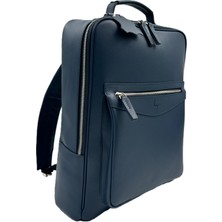 BYZ - 1212 LACİVERT ( HAKİKİ DERİ ) 39X30X9cm SIRT ÇANTASI