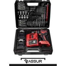 Assur 21V Çelik Mandren Kömürsüz Motor Darbeli Şarjlı Matkap Vidalama