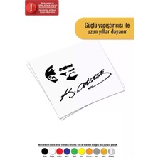 Atatürk Silüeti ve Imzası - Araç, Oto, Laptop, Duvar Uyumlu Sticker 60*60 cm