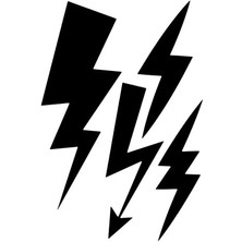 Şimşek Seti 4lü Sticker Oto Motor Laptop Duvar Folyo Sticker 10X15 cm