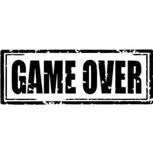 Game Over - Araç, Oto, Laptop, Duvar Uyumlu Sticker 10*4 cm