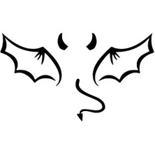 Yarasa Kanatları Sticker Oto Motor Laptop Duvar Folyo Sticker 20X34 cm