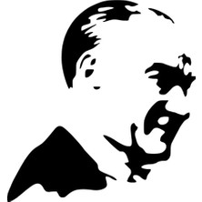 Atatürk Silüeti Sticker Oto Motor Laptop Duvar Folyo Sticker 30X33 cm