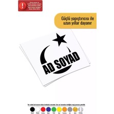 Isim Soyisim Ay Yıldız - Araç, Oto, Laptop, Duvar Uyumlu Sticker 15*16 cm