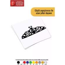 Kalpli Taç Sticker Oto Motor Laptop Duvar Folyo Sticker 15 x 7 cm