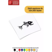 Pirana Balık Sticker Oto Motor Laptop Duvar Folyo Sticker 80 x 48 cm