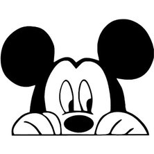 Camdan Bakan Mickey Sticker Oto Motor Laptop Duvar Folyo Sticker 10X8 cm