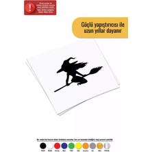 Süpürgeli Cadı - Araç, Oto, Laptop, Duvar Uyumlu Sticker 15*12 cm