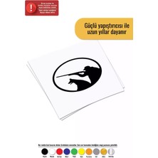 Nişan Almış Avcı ve Köpeği - Araç, Oto, Laptop, Duvar Uyumlu Sticker 40*40 cm