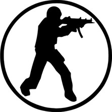 Counter Strike Sticker Oto Motor Laptop Duvar Folyo Sticker 25 x 25 cm