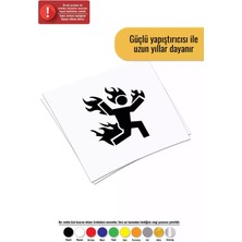 Yanan Adam Sticker Oto Motor Laptop Duvar Folyo Sticker 25 x 25 cm