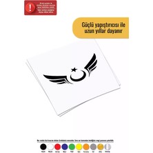 Kanatlı Türk Bayrağı Sticker Oto Motor Laptop Duvar Folyo Sticker 25 x 12 cm
