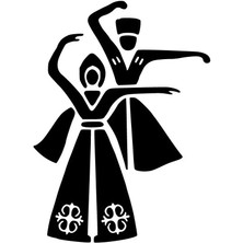 Dans Eden Çift Sticker Oto Motor Laptop Duvar Folyo Sticker 15X21 cm