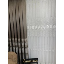 Nivemeshome Gold Detaylı Inci 2967 1/3 Sık Pile Tül Perde Apm