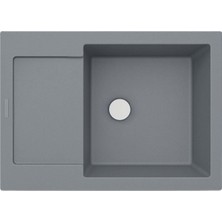 Glge 61AD Gri 50X61 Metalik Gri Granit Mutfak Eviyesi