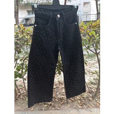 Dmb Siyah Taşlı %100 Pamuk Kot Pantalon