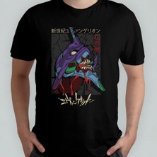 Neon Genesis Evangelion %100 Pamuklu Bisiklet Yaka T-Shirt Model - 3