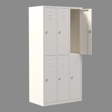 Metal Soyunma Dolabı 6 Kişilik Işçi Soyunma Dolabı
