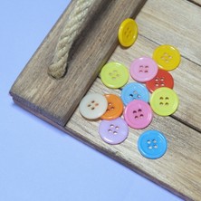 Plastik Karışık Renkli Düğme 18 mm 50 Adet