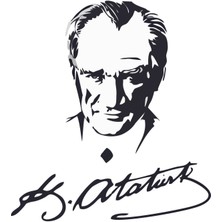 Ataturk Imzalı Sticker (Oto-Motor-Laptop-Duvar-Dekor) 10 x 10 cm