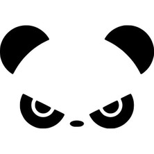 Sinirli Panda Oto Sticker Siyah 25 x 17 cm