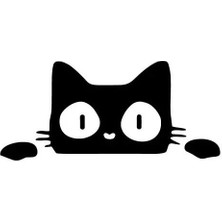 Bagajdan Bakan Kedi - Araç, Oto, Laptop, Duvar Uyumlu Sticker 10*4 cm