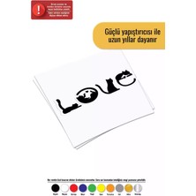 Kedilerden Love - Araç, Oto, Laptop, Duvar Uyumlu Sticker 10*3 cm
