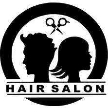 Hair Salon Sticker (Oto-Motor-Laptop-Duvar-Dekor) 10 x 10 cm