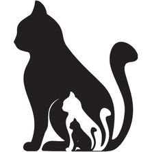 Kedi Ailesi Model 2 Oto Sticker 25 x 30 cm