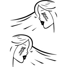 Ağlayan Kadın Oto Motor Laptop Duvar Folyo Sticker 25 x 35