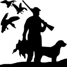 Avcı ve Köpeği Sticker 40 x 40 cm