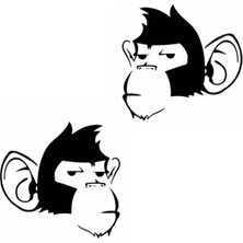 Maymun Kafası (Oto-Motor-Laptop-Duvar-Dekor) 10 x 9 cm